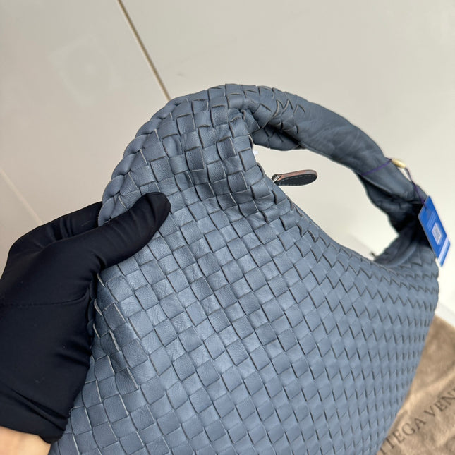Sold Bottega Veneta Hobo Bag Lambskin leather Greyish Misty Blue Medium 40cm