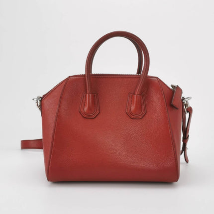 Givenchy Antigona Mini Red Calf Leather Top Handle bag with Strap
