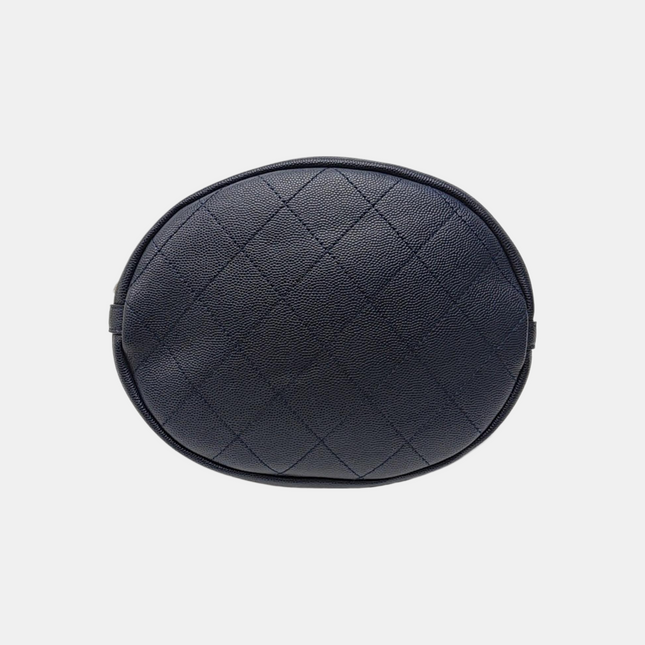 Chanel CC Lovely Chained Bucket Bag Lambskin Leather Navy Gold HW, 2018-19