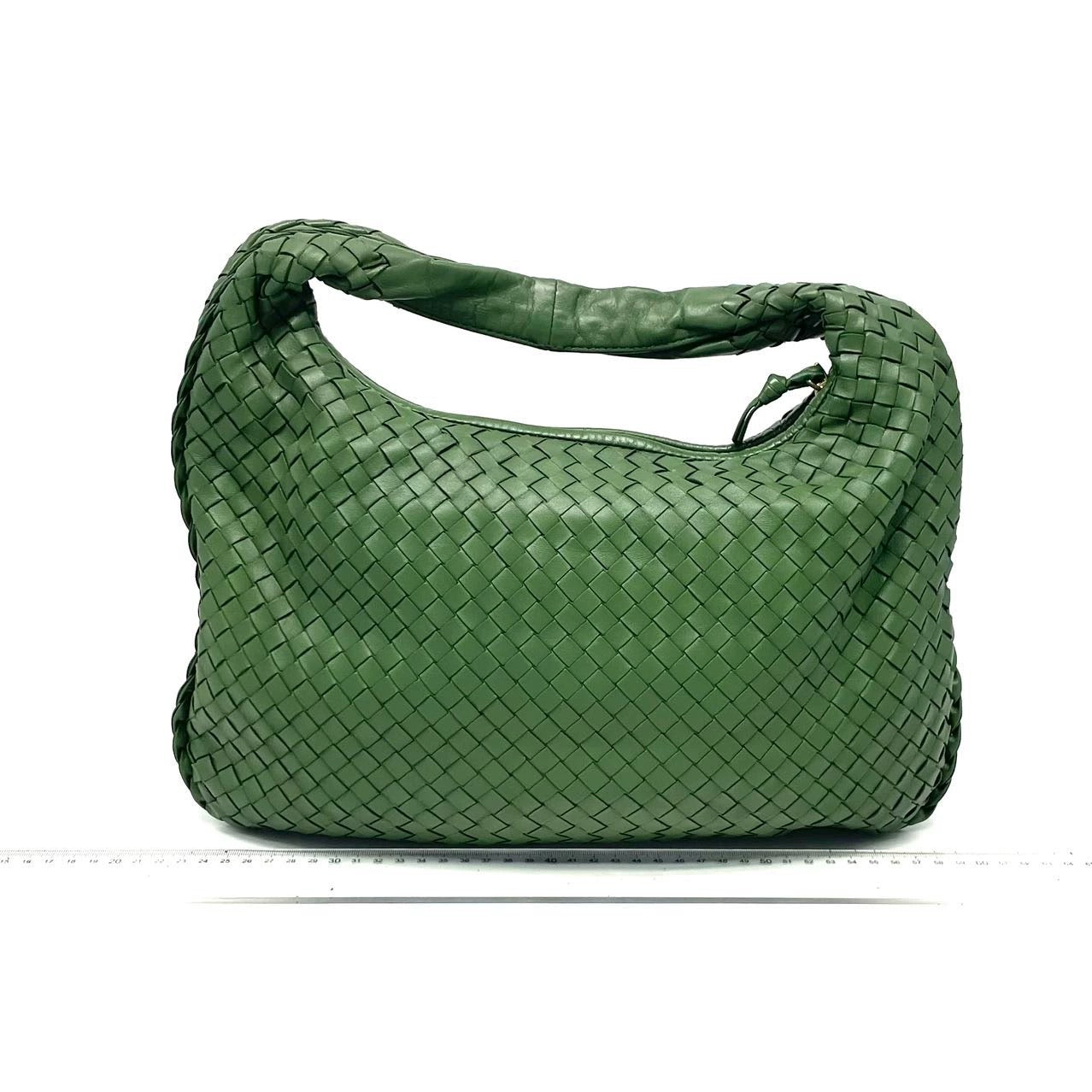 Bottega Veneta Veneta Hobo Dark Green Lambskin Leather 40cm