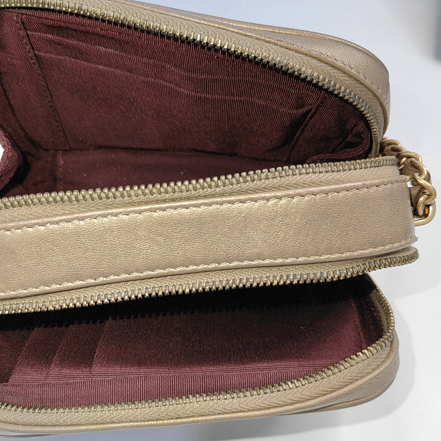 Chanel Mademoiselle Camera Mini Bag Copper Gold Lambskin Leather Gold Chain, 2014-2015