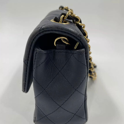 Chanel Classic Flap Rectangular Mini 2015 Navy Lambskin Gold Hardware