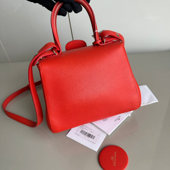 Sold Delvaux Brilliant Mini Bright Red Calfskin Leather Crossbody Bag