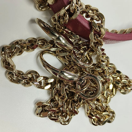 Sac Lady Dior Mini Lipstick Rose Cuir d'Agneau Quincaillerie Dorée Bandoulière Chaîne
