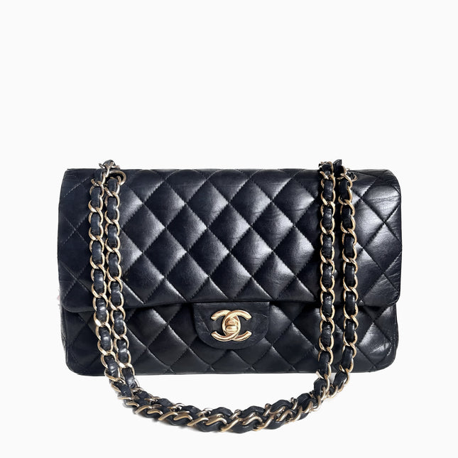 Sold Chanel Timeless/ Classic Flap Medium Black with 24k Gold Plated Hardware-Luxbags