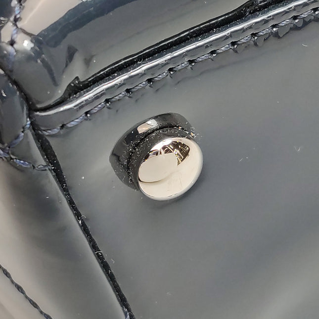 Chanel Coco Shine Small Tote Black Quilted Patent Leather Silver Hardware 2014-15