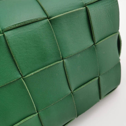 Bottega Veneta Cassette Green Leather Crossbody Bag