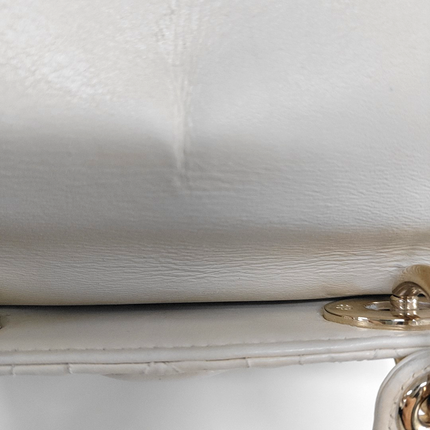 Lady Dior Small My Abcdior White Ecru Lambskin Cannage Leather