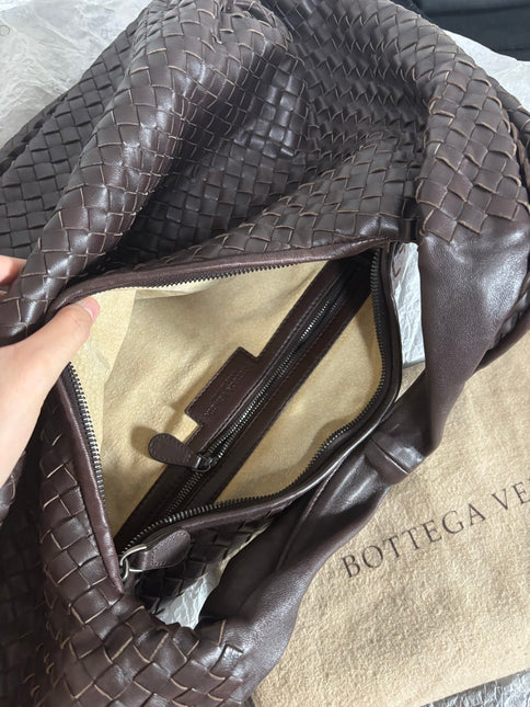 Bottega Veneta Belly Hobo Intreccio Leather Dark Chocolate Brown Large 55cm