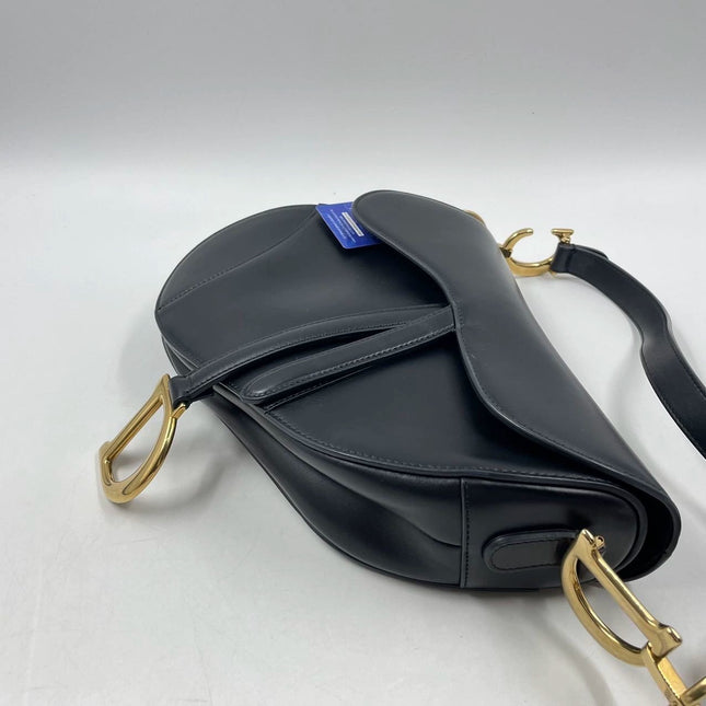 Sold Dior Saddle Medium leather Black Smooth Leather