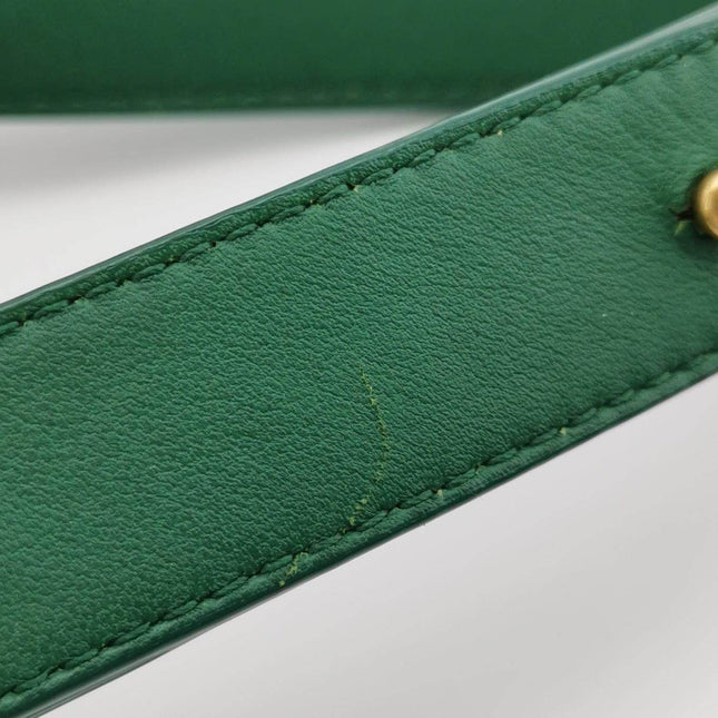 Sold Bottega Veneta Cassette Green Leather Crossbody Bag
