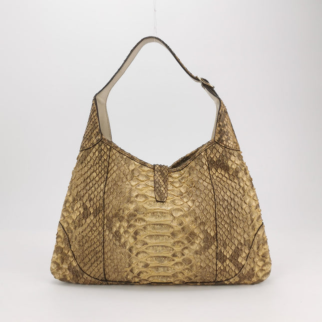 Gucci Jackie Vintage Camel Python Leather Rare