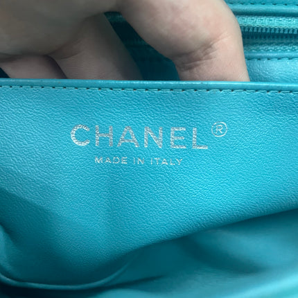 Chanel Classic Flap Mini Blue Lambskin Leather Gold Hardware 2014