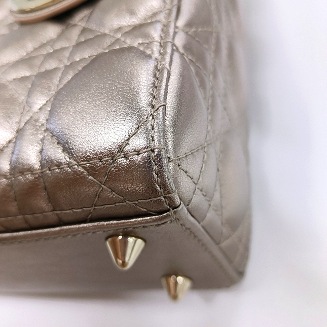 Lady Dior ABCdior Small Pink Irediscent and Metallic Cannage Lambskin Handbag