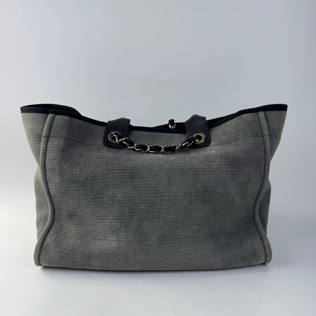 Chanel Deauville Tote Medium Navy Denim Top Handle