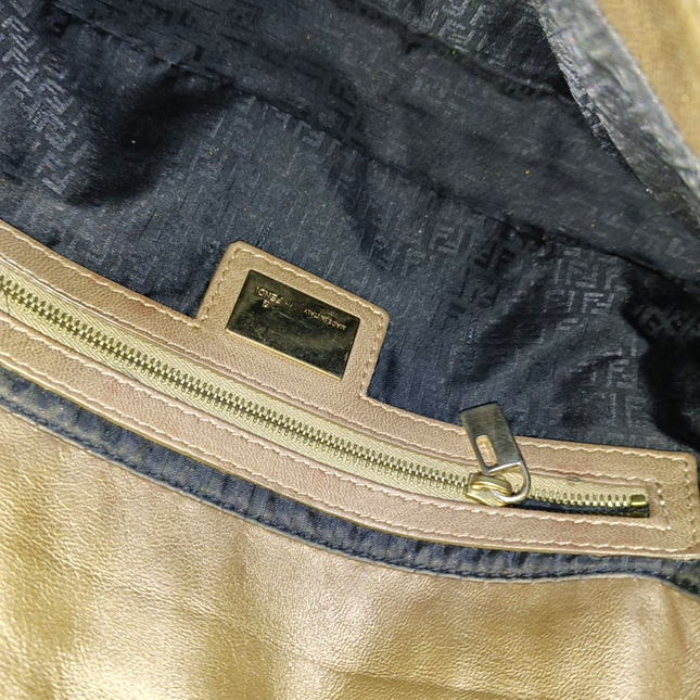 Fendi Baguette 1997 Re-edition 3D Embossed Gold Leather Shoulder bag