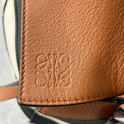 Loewe Puzzle Small Black White Brown Stripes Crossbody Bag 2019