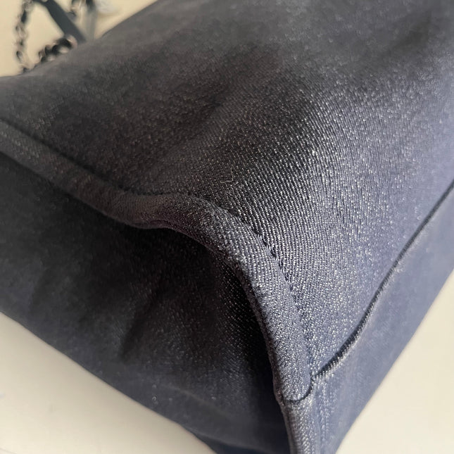 Sold Chanel Deauville Tote 2016 Medium Navy Denim Top Handle Shoulder Bag