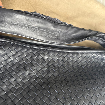 Bottega Veneta Hobo Maxi Midnight Navy Black leather Tiny Fringes 50cm