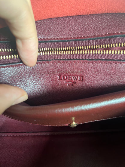 Sold Loewe Amazona 29 in Burgundy Calfskin Leather and Gold-tone Hardware