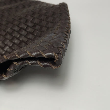 Bottega Veneta Cabat Tote Intreccio Leather Dark Chocolate Brown 45cm