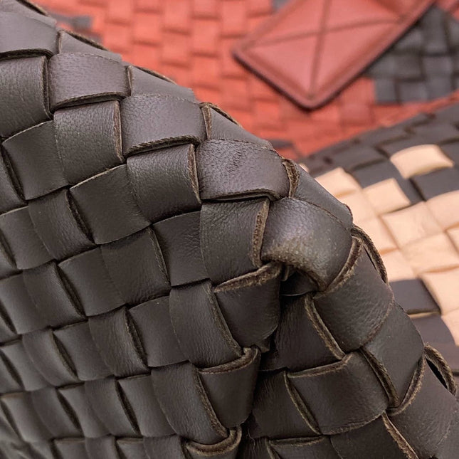 Bottega Veneta Cabat Tote Intreccio Leather Multicolor Brown Burgundy Beige 42cm