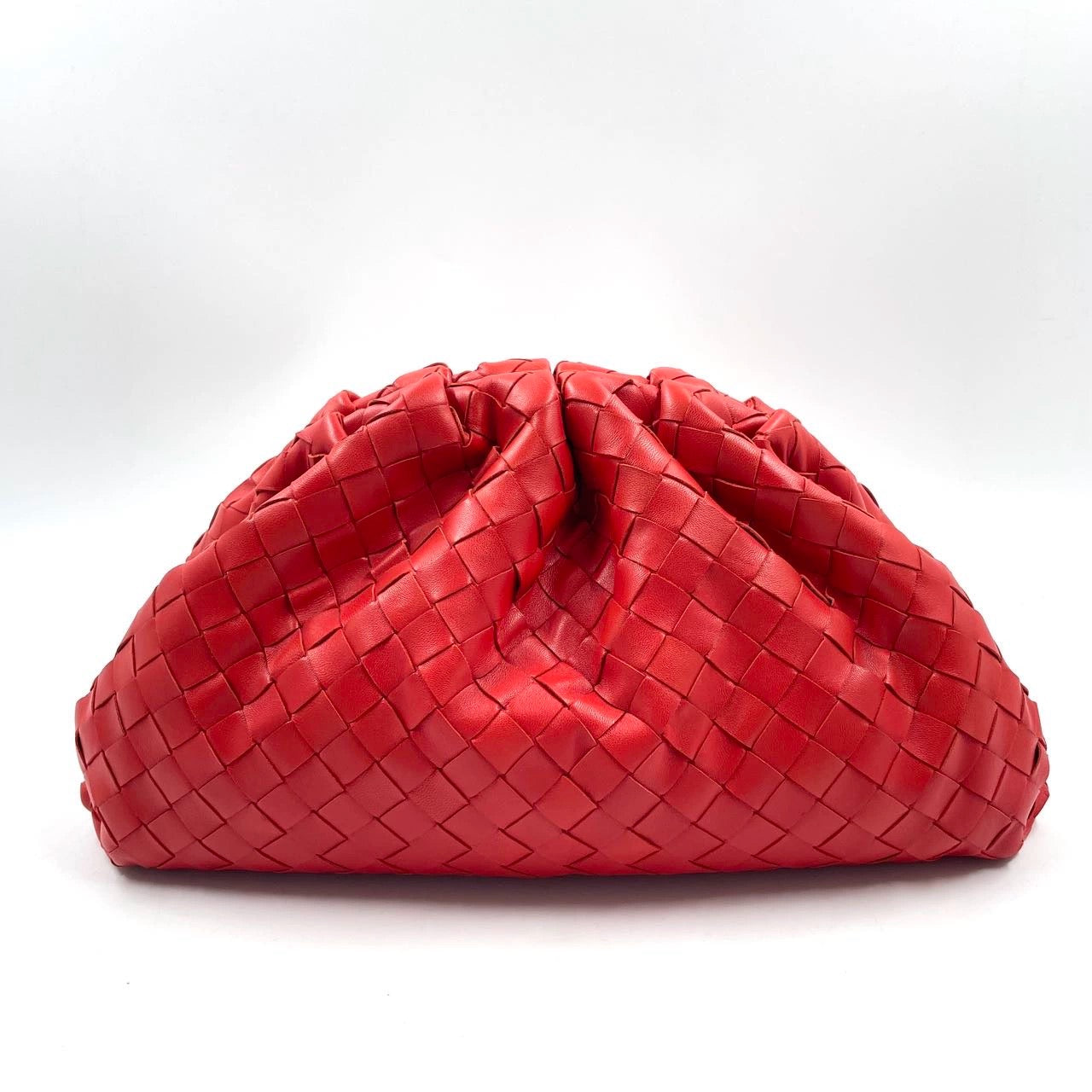 Sold Bottega Veneta Pouch Large Intrecciato Leather Clutch Red