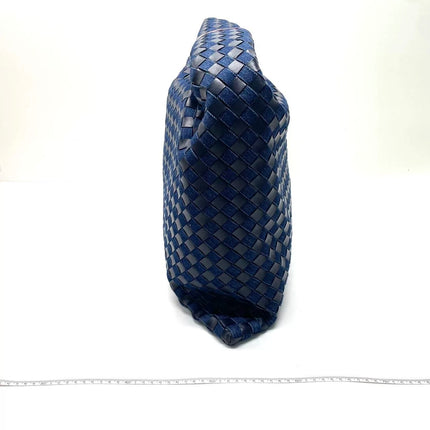 Bottega Veneta Hop Large Leather and Denim Intrecciato Navy Hobo Bag 55cm