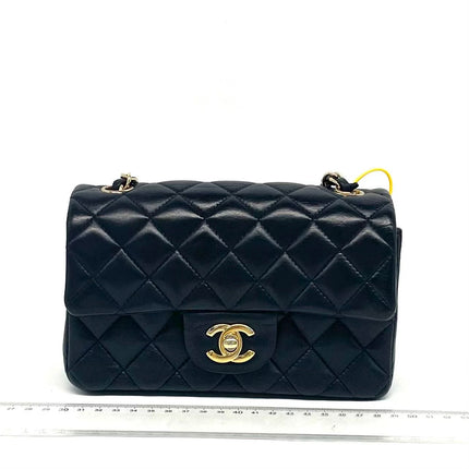 Chanel Classic Flap Mini 2016 Black Lambskin Leather Gold Hardware
