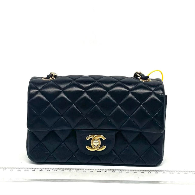 Chanel Classic Flap Mini 2016 Black Lambskin Leather Gold Hardware