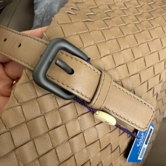 Bottega Veneta Cesta Shopper Tote Intrecciato Milk Chocolate Brown Leather Large 50cm