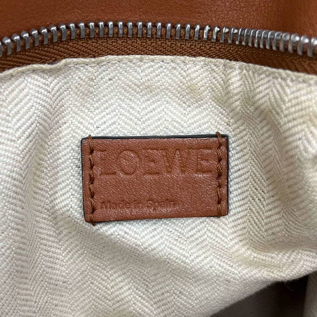 Loewe Puzzle Small Leather Woven Braided Caramel Tan Crossbody Bag