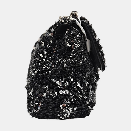 Chanel Mini Flap Bag Mini Black Glitter Sequins