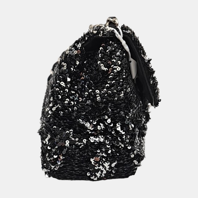 Chanel Mini Flap Bag Mini Black Glitter Sequins