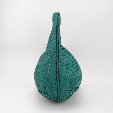 Sold Bottega Veneta Belly Hobo Intrecciato Green Nappa Leather Large