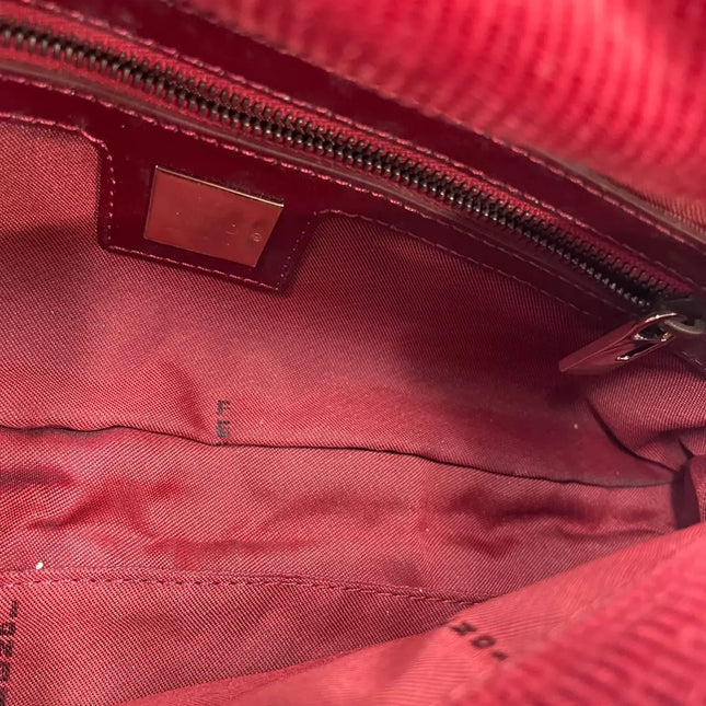 FENDI Baguette Vintage Red Corduroy Shoulder Bag