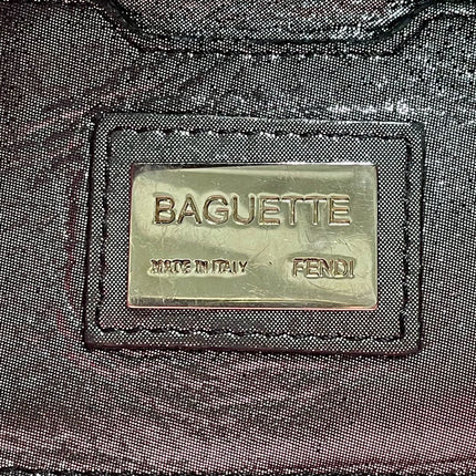 Fendi Baguette Iridescent Brown Zucca Print with Crystal Buckle