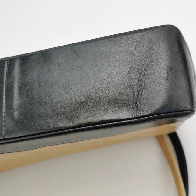 Chanel Matelasse 2.55 Bi-color Beige and Black Lambskin Leather Strap Shoulder Bag, 2000-2002
