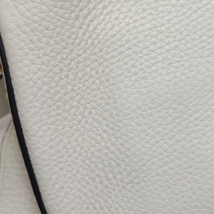 Fendi Baguette Selleria Medium White Calfskin Leather Crossbody Bag