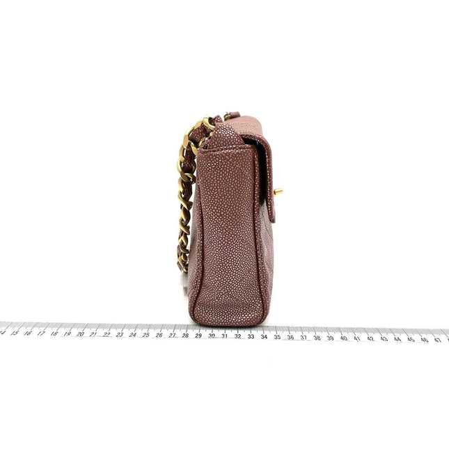 Chanel Vintage Medium Iridescent Brown Caviar Leather Shoulder Bag Gold Hardware