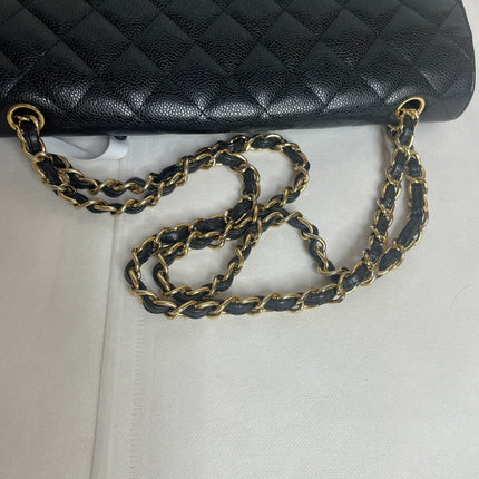 Chanel Classic Flap Maxi 2011 Black Caviar Leather Double Flap with Gold Hardware