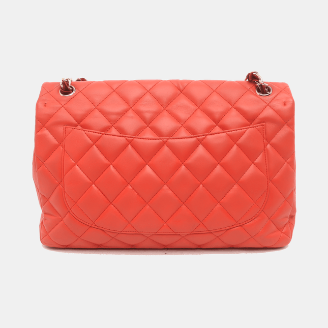 Chanel Classic Flap 2009 Large Red Leather Gold Hardware Velvet Chain Strap