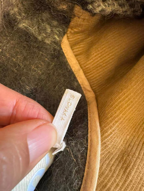 Chloé 2017 Fall/Winter Green Mohair Plaid Coat Oversized Fit Size S