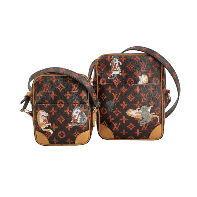Louis Vuitton x Grace Coddington Catogram Brown Camera Bags-Luxbags