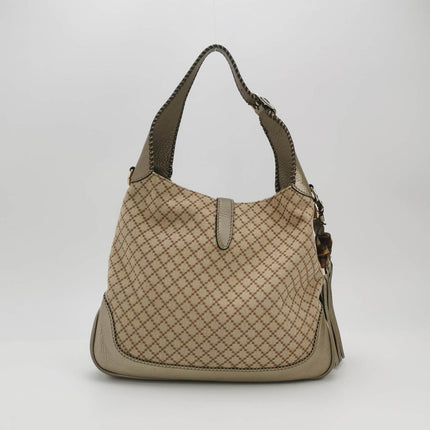 Sold Gucci Jackie 1961 Soft Monogram Canvas and Leather Bag Medium