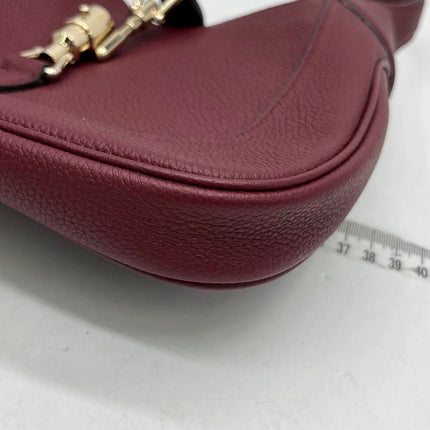 Gucci Jackie 1961 Small Burgundy Grained Leather Shoulder Bag