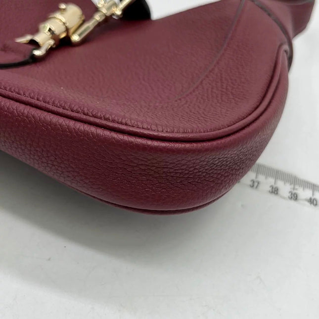 Gucci Jackie 1961 Small Burgundy Grained Leather Shoulder Bag