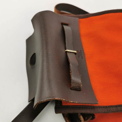 Hermes Herbag Mini Red and Orange Canvas Silver-tone Hardware Crossbody Bag