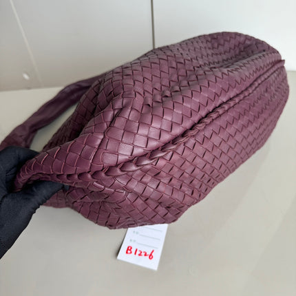 Sold Bottega Veneta Belly Hobo Intrecciato Burgundy Large 50cm