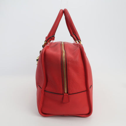 Loewe Amazona 36 Medium Red Leather Snail Lock Gold-tone Hardware